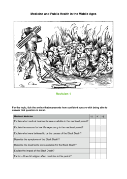 Medicine and Public Health in the Middle Ages Revision 1