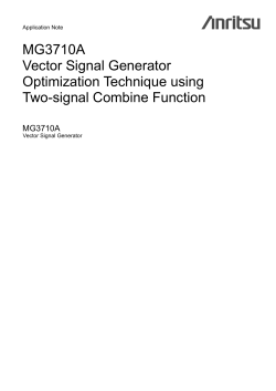 MG3710A Vector Signal Generator Optimization Technique using