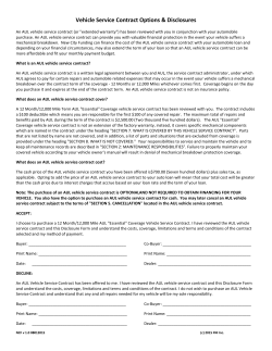 Service Contract Disclosure