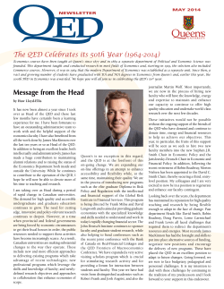 2014 - Queen`s Economics Department