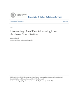 Discovering One`s Talent: Learning from Academic Specialization