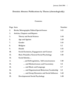 Dominic Abrams: Publications by Theme (chronologically)