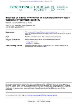 that lacks mycorrhizal specificity Evidence of a myco