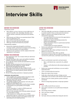 Interview Skills and Preparation - Macquarie University