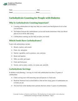 Carbohydrate Counting for People with Diabetes