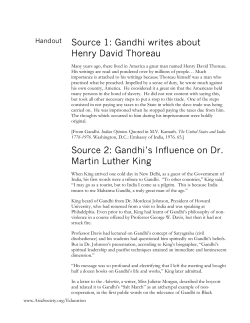 Handout Source 1: Gandhi writes about Henry David