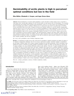 Germinability of arctic plants is high in perceived optimal