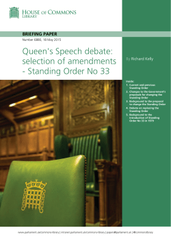 Queen`s Speech debate: selection of amendments
