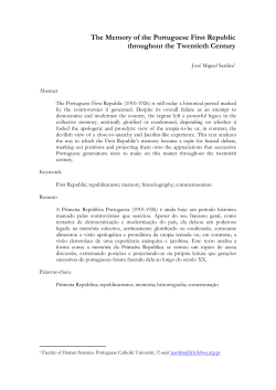 The Memory of the Portuguese First Republic