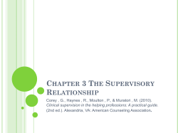 chapter 3 the supervisory relationship