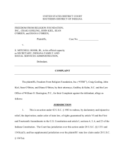 UNITED STATES DISTRICT COURT SOUTHERN DISTRICT OF