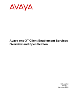 Avaya one-X Client Enablement Services Overview