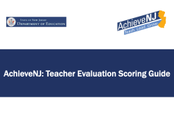 AchieveNJ: Teacher Evaluation Scoring Guide