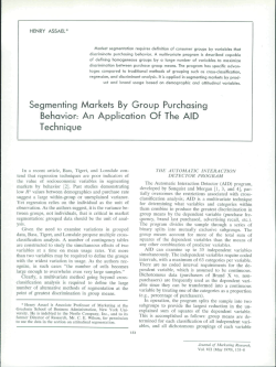 Segmenting Markets By Group Purchasing Behavior: An