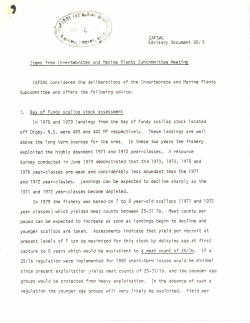 CAFSAC Advisory Document 80/5 Items from Invertebrates and