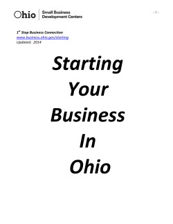 1 Stop Business Connection www.business.ohio.gov/starting