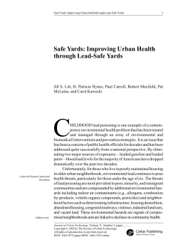 Improving Urban Health through Lead-Safe Yards