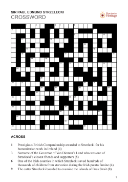 Strzelecki Crossword - Kosciuszko Heritage