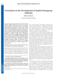 Constraints on the Development of Implicit Intergroup Attitudes