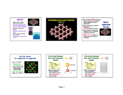 INTERMOLECULAR FORCES INTERMOLECULAR FORCES Inter