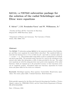 RADIAL: a FORTRAN subroutine package for the solution of the