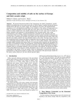 Composition and stability of salts on the surface of