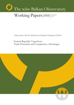 Federal Republic Yugoslavia: Trade Potentials and