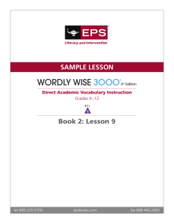 SAMPLE LESSON