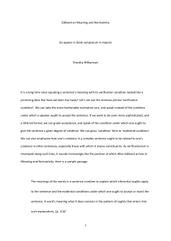 1 Gibbard on Meaning and Normativity (to appear in book