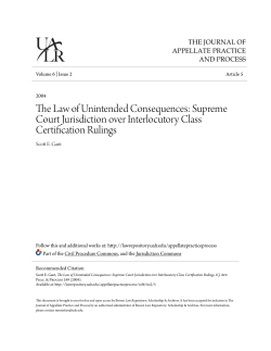 Supreme Court Jurisdiction over Interlocutory Class Certification