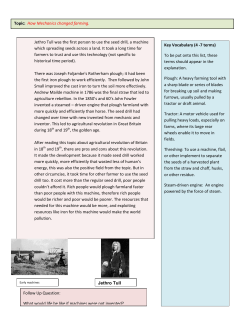 Topic: How Mechanics changed farming. Key