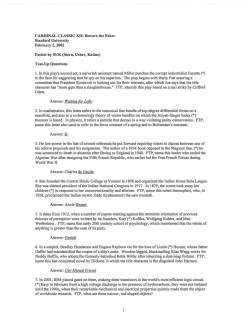 CARDINAL CLASSIC XII: Beware the Esker Stanford University