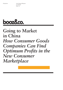 Going to Market in China How Consumer Goods