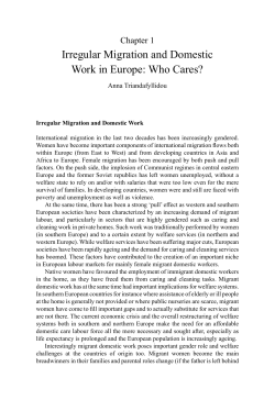 Irregular Migration and Domestic Work in Europe: Who Cares?