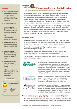 Pennies from Heaven &ndash; Charity Overview