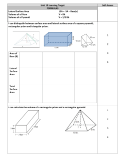 Unit 10 Learning Target Self Assess FORMULAS Lateral Surface