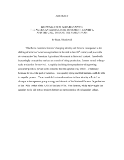 THE AMERICAN AGRICULTURE MOVEMENT: