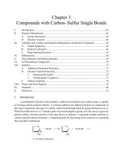 Chapter 3 Compounds with Carbon&ndash;Sulfur Single Bonds