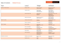 Topic Lesson Widget HOTsheet Table of Contents
