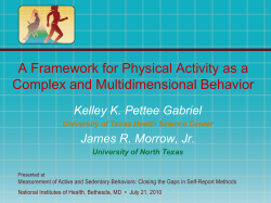 A Framework for Physical Activity as a Complex