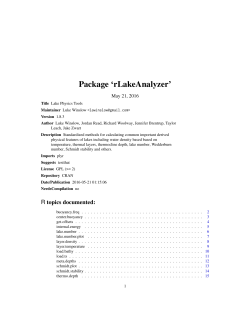 Package `rLakeAnalyzer`