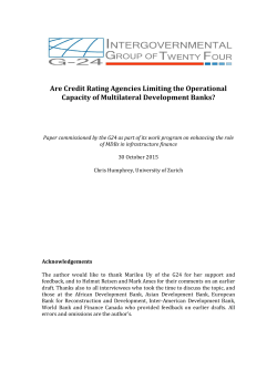 Are Credit Rating Agencies Limiting the Operational Capacity - G-24
