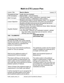 Math-in-CTE Lesson Plan