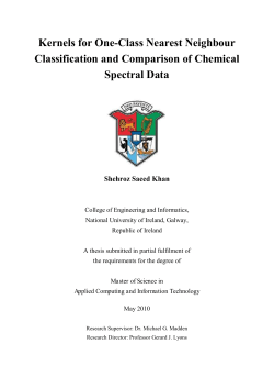 Kernels for One-Class Nearest Neighbour Classification and