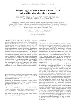 Hedyotis diffusa Willd extract inhibits HT‑29 cell proliferation via cell