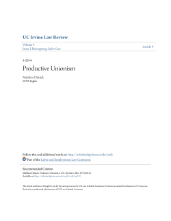 Productive Unionism - UCI Law Scholarly Commons