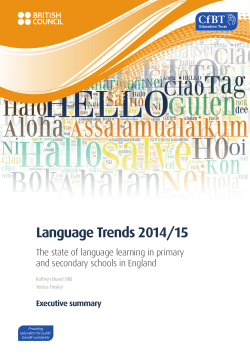 Language Trends 2014/15 - Education Development Trust
