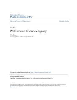 Posthumanist Rhetorical Agency