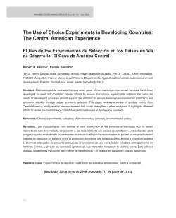The Use of Choice Experiments in Developing Countries