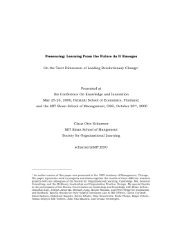 Presencing: Learning From the Future As It